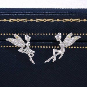 Beautiful 925 Silver White Sapphire Fairy Studs